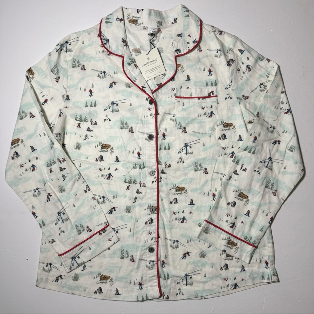 Hearth & Hand Winter/Snow Ski Print Pajama Top